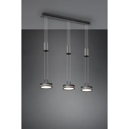 Suspension Intérieur Aluminium antracite 230V. LED 3000K 1050lm.