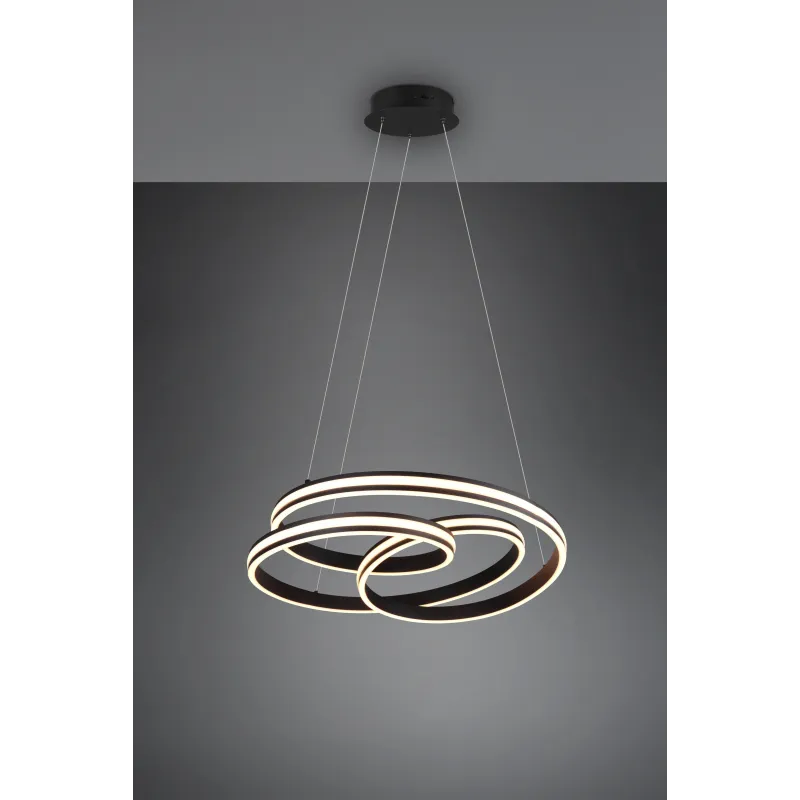 Suspension Intérieur Métal noir mat 230V. LED 2300+3000+4000K 7200lm.