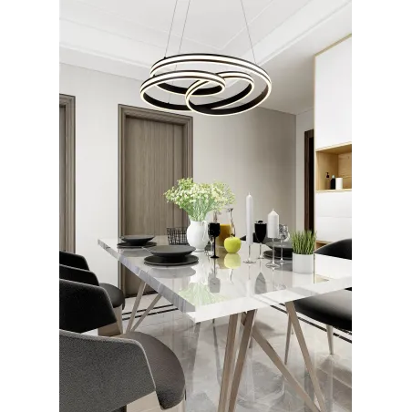 Suspension Intérieur Métal noir mat 230V. LED 2300+3000+4000K 7200lm.