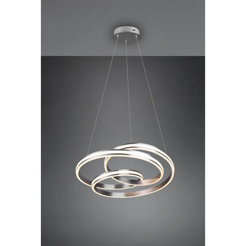 Suspension Intérieur Métal Nickel mat 230V. LED 2300+3000+4000K 7200lm.