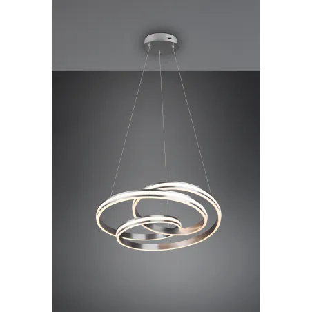 Suspension Intérieur Métal Nickel mat 230V. LED 2300+3000+4000K 7200lm.