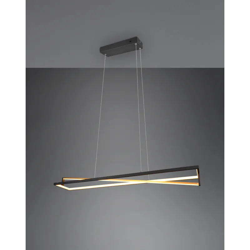 Suspension Intérieur Métal noir mat 230V. LED 2300+3000+4000K 4100lm.