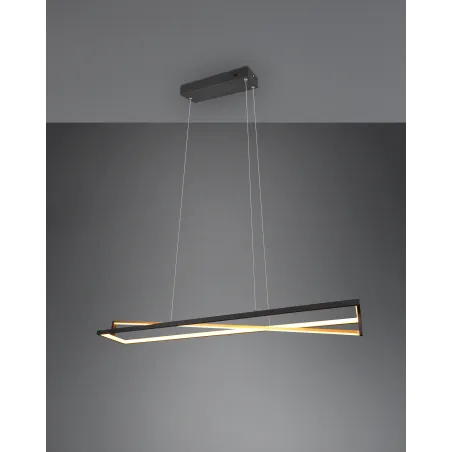 Suspension Intérieur Métal noir mat 230V. LED 2300+3000+4000K 4100lm.