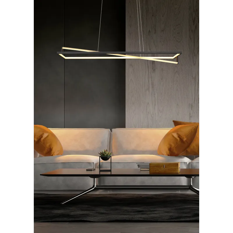 Suspension Intérieur Métal noir mat 230V. LED 2300+3000+4000K 4100lm.