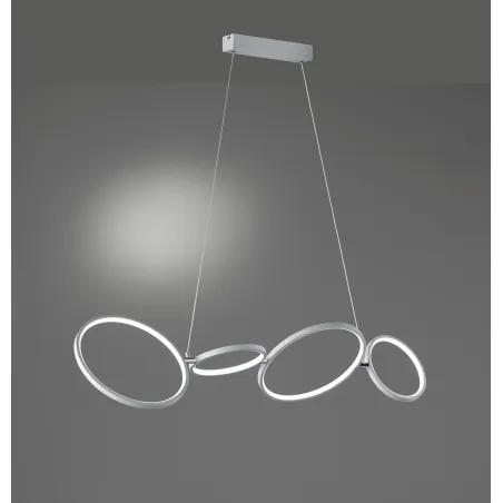 Suspension Intérieur Métal argent 230V. LED 3000K 4600lm.