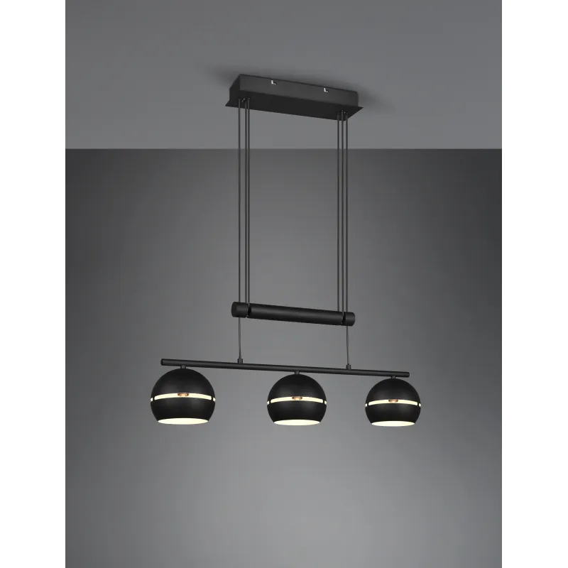 Suspension Intérieur Métal noir mat 230V.