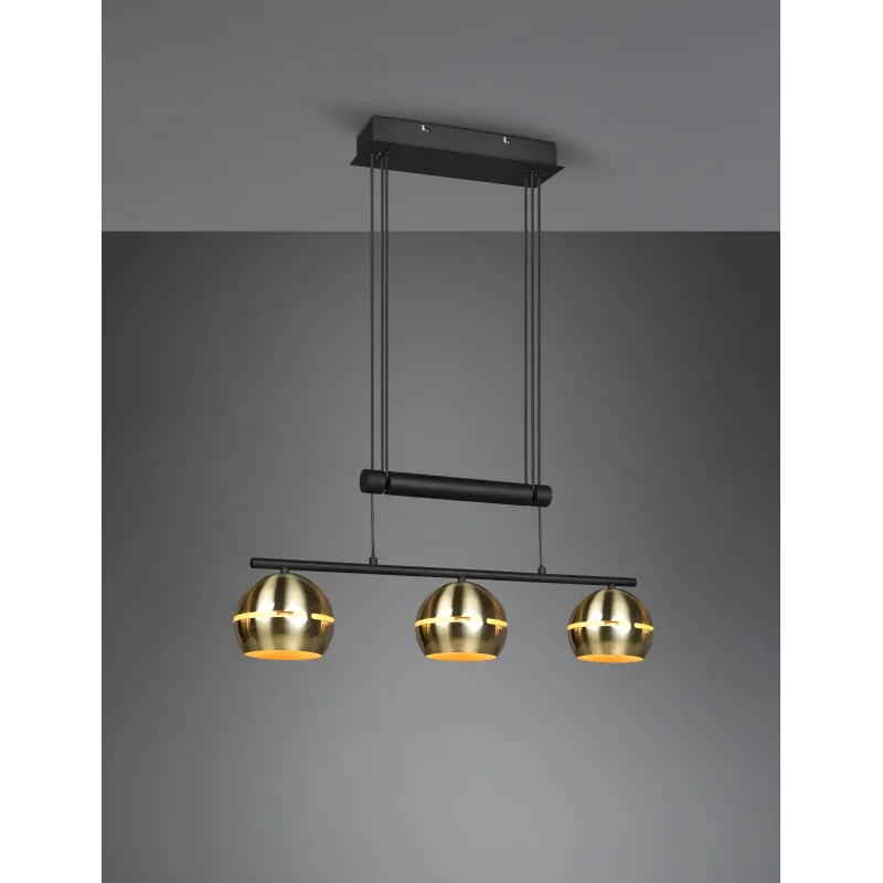 Suspension Intérieur Métal Laiton mat 230V.