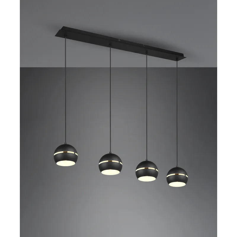 Suspension Intérieur Métal noir mat 230V.