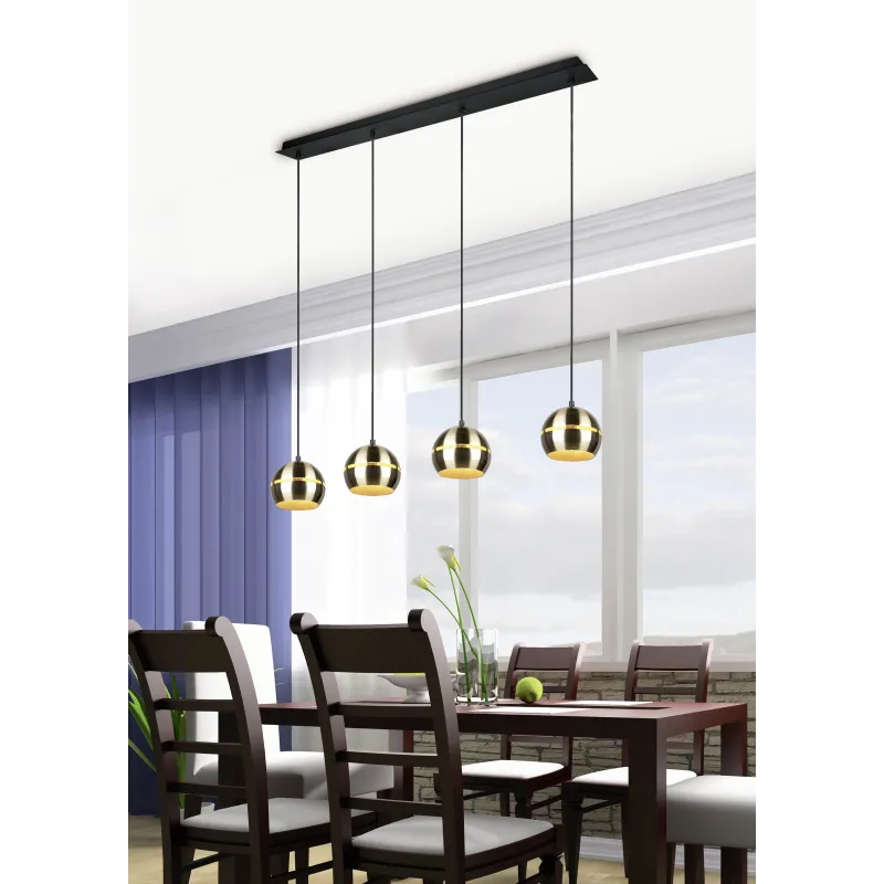 Suspension Intérieur Métal Laiton mat 230V.