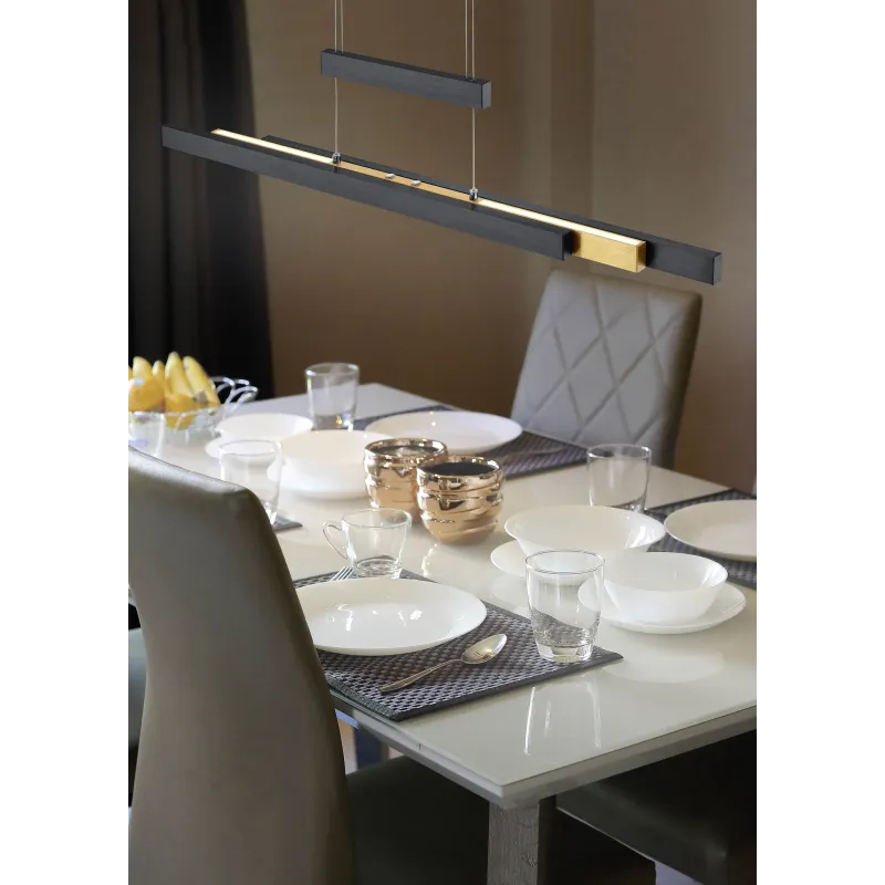 Suspension Intérieur Métal noir mat 230V. LED 2700K - 5000K 5300lm.