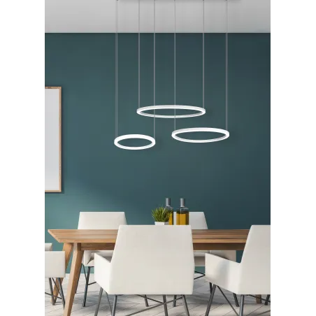 Suspension Intérieur Métal Blanc mat 230V. LED 2300+3000+4000K 6800lm.