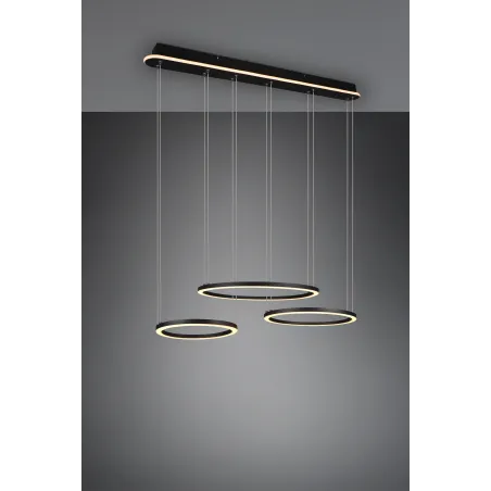 Suspension Intérieur Métal noir mat 230V. LED 2300+3000+4000K 6800lm.