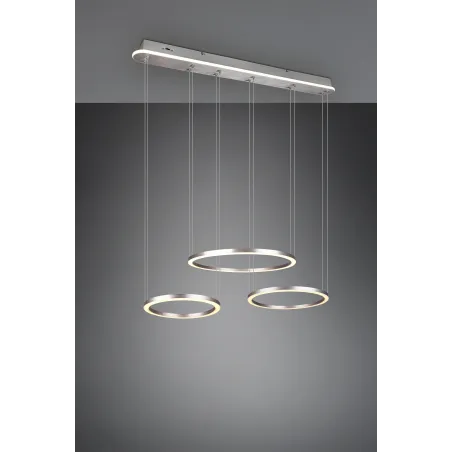 Suspension Intérieur Métal Nickel mat 230V. LED 2300+3000+4000K 6800lm.