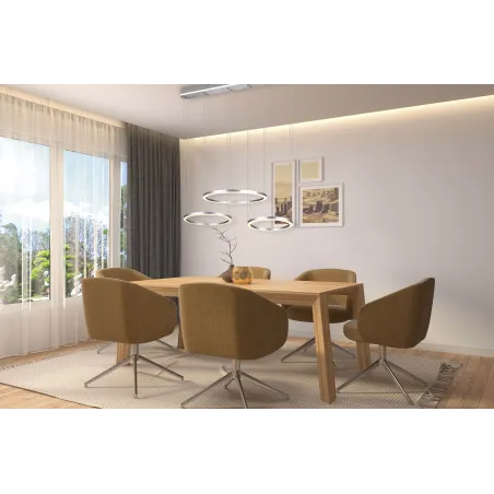 Suspension Intérieur Métal Nickel mat 230V. LED 2300+3000+4000K 6800lm.