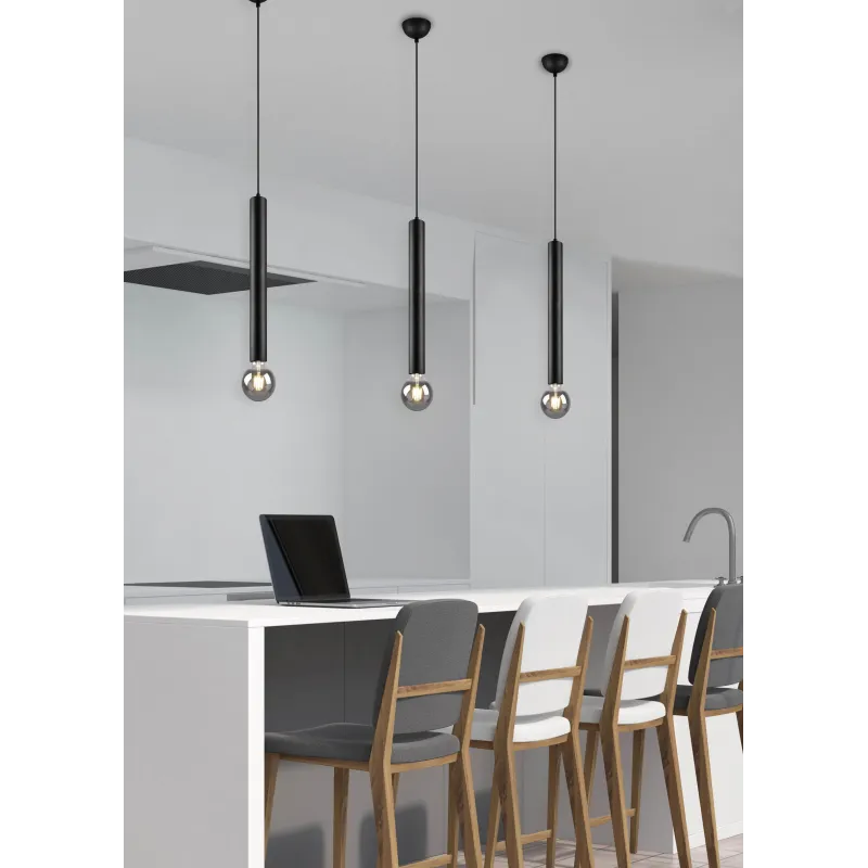 Suspension Intérieur Métal noir mat 230V.
