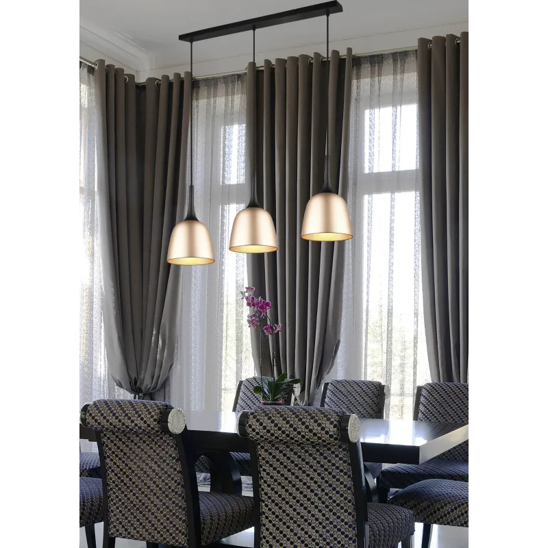 Suspension Intérieur Aluminium Laiton mat 230V.