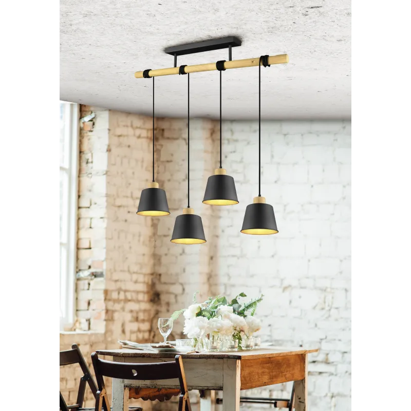 Suspension Intérieur Métal noir mat 230V.