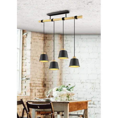 Suspension Intérieur Métal noir mat 230V.