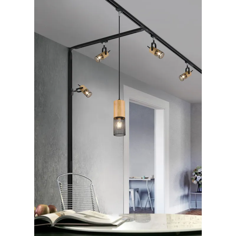 Suspension Intérieur Métal noir mat 230V.