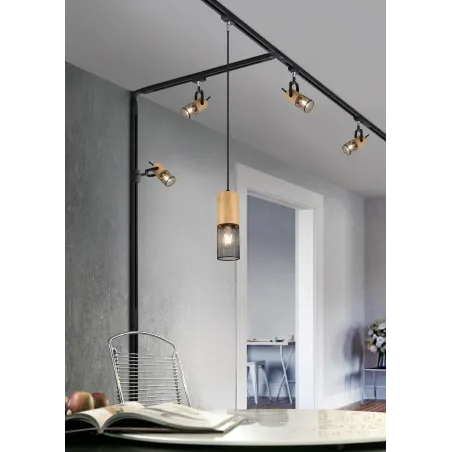 Suspension Intérieur Métal noir mat 230V.