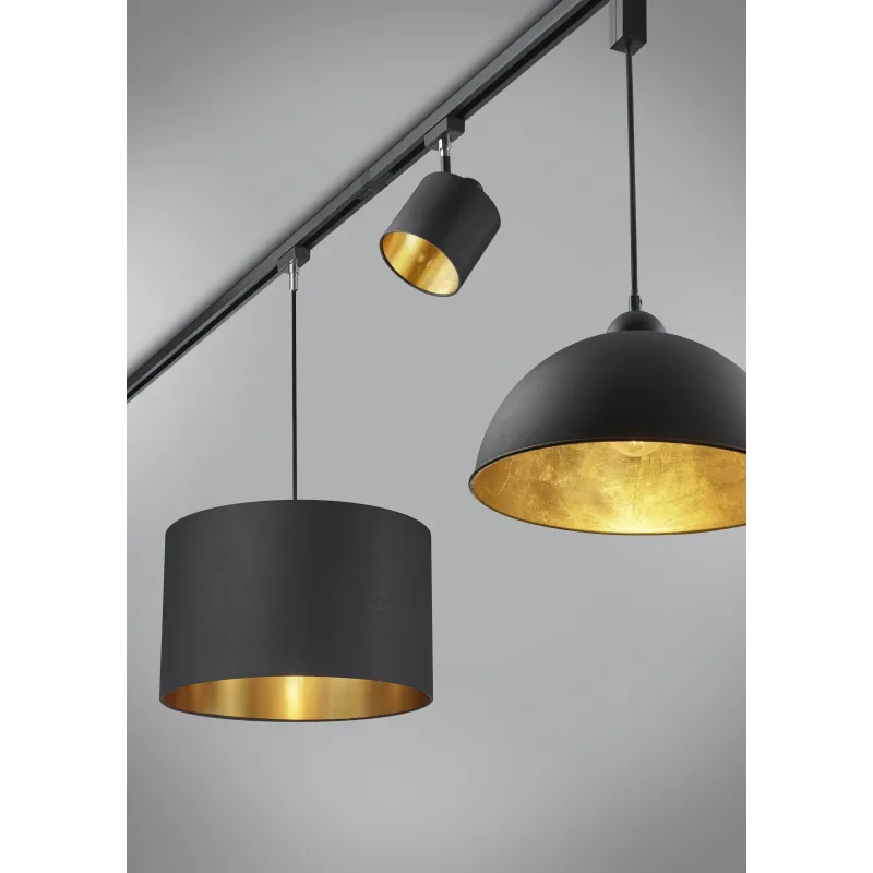 Suspension Intérieur Tissu noir/doré 230V.