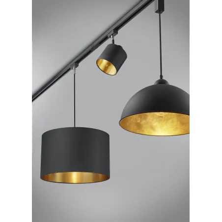 Suspension Intérieur Tissu noir/doré 230V.