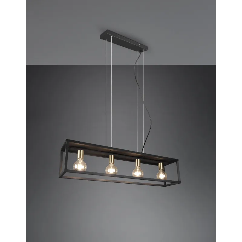 Suspension Intérieur Métal noir mat 230V.
