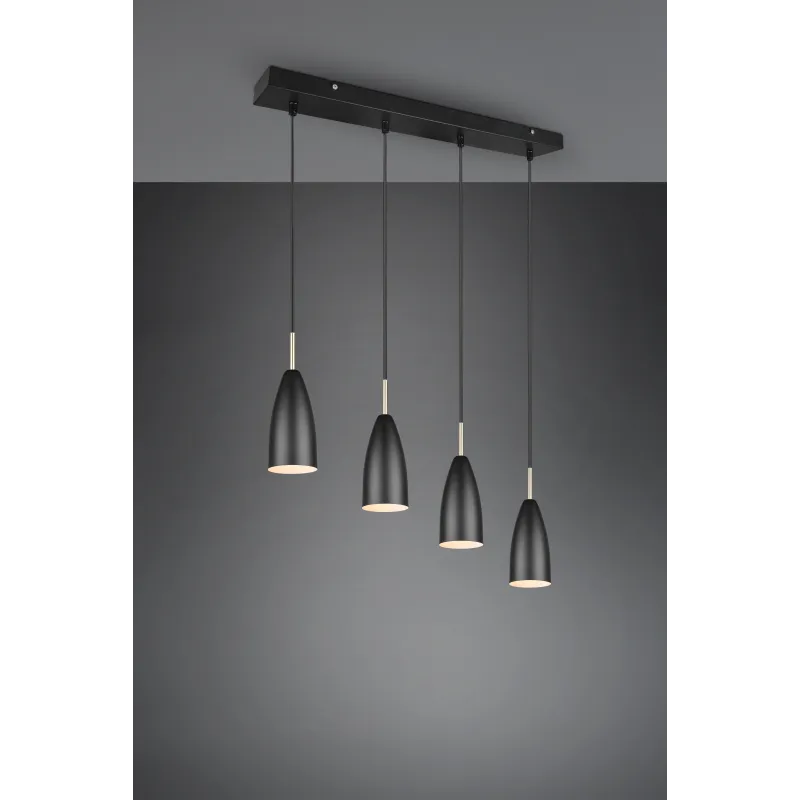 Suspension Intérieur Métal noir mat 230V.