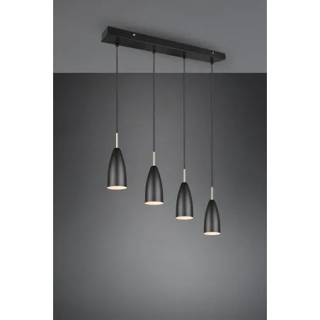 Suspension Intérieur Métal noir mat 230V.