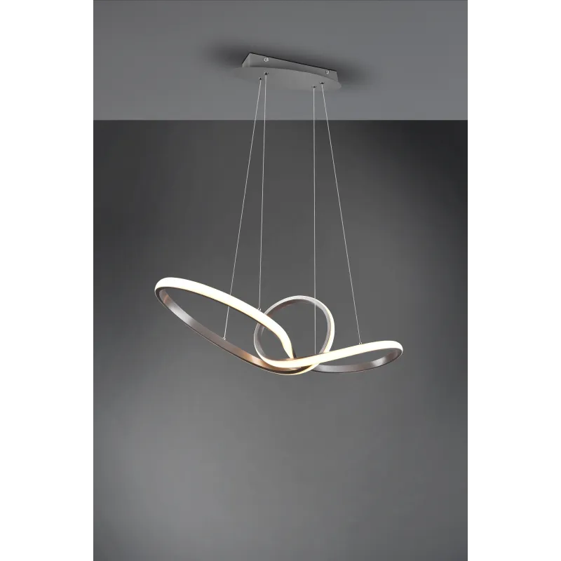 Suspension Intérieur Métal Nickel mat 230V. LED 3000K 3200lm.