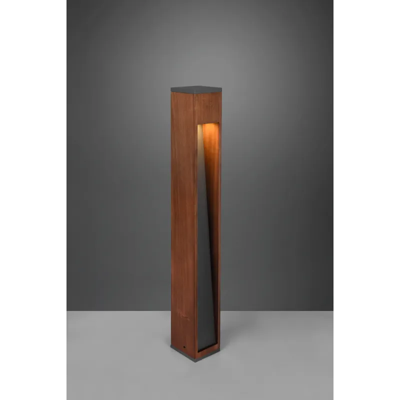 Potelet CANNING borne 80cm extérieure bois naturel gu10