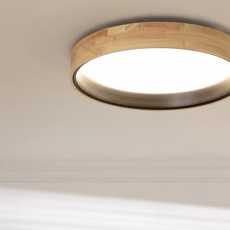 Plafonnier led 30w cct-55cm-3000k-4000k-6000k bois et métal