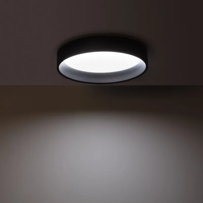 Plafonnier led 20w cct-45cm-3000k-4000k-6000k métal noir