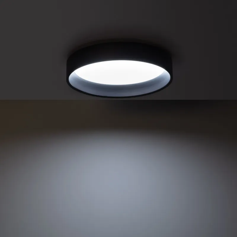 Plafonnier led 20w cct-45cm-3000k-4000k-6000k métal noir