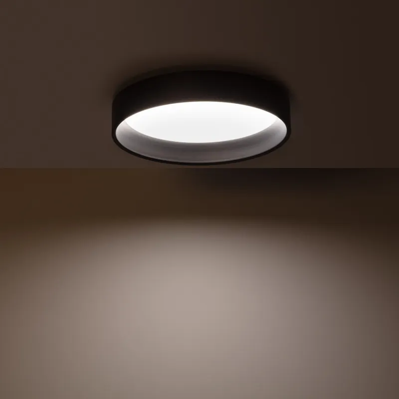 Plafonnier led 20w cct-45cm-3000k-4000k-6000k métal noir