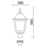 Tête Lampadaire ROB IP43 100W E27 Noir - Pas cher