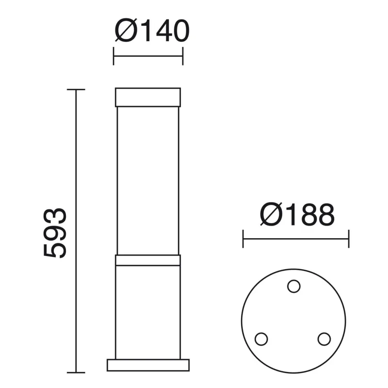 Borne MAXIMA-PLUS IP55 24W 2G11 Opal Antr - Pas cher