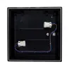 plafonnier applique hublot carre noir-40cm-ip65 double ampoule e27