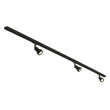 PURI TRACK, kit rail 1 allumage, noir, GU10/LED GU10 51mm, 3x 12,9W, 2 rails de 1m, 3 spots, 1 connecteur et 2 embouts inclus