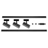 NOBLO SPOT, kit rail 1 allumage, intérieur, noir, LED, 22,5W, 2700K, 2 rails de 1m, 3 spots, 1 connecteur et 2 embouts inclus