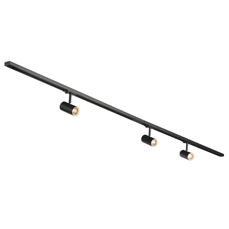 NOBLO SPOT, kit rail 1 allumage, intérieur, noir, LED, 22,5W, 2700K, 2 rails de 1m, 3 spots, 1 connecteur et 2 embouts inclus
