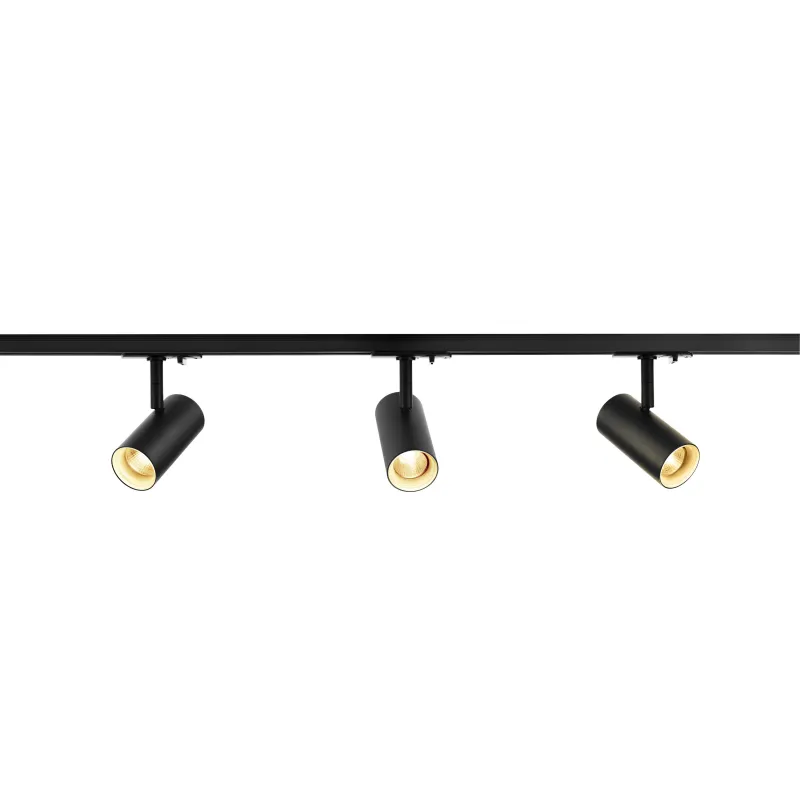NOBLO SPOT, kit rail 1 allumage, intérieur, noir, LED, 22,5W, 2700K, 2 rails de 1m, 3 spots, 1 connecteur et 2 embouts inclus