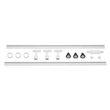 PURI TRACK, kit rail 1 all, blanc, GU10/LED GU10 51mm, 3x 12,9W, 2 rails de 1m, 3 spots, 1 connecteur et 2 embouts inclus