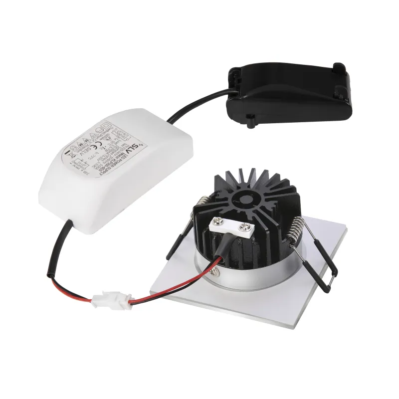 PATTA-I, encastré de plafond intérieur/extérieur, carré, alu mat, LED, 7,3W, 1800-3000K, IP20/IP65, Dim to warm, variable