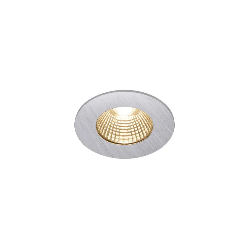 PATTA-I, encastré de plafond intérieur/extérieur, rond, alu mat, LED, 7,3W, 1800-3000K, IP20/IP65, Dim to warm, variable