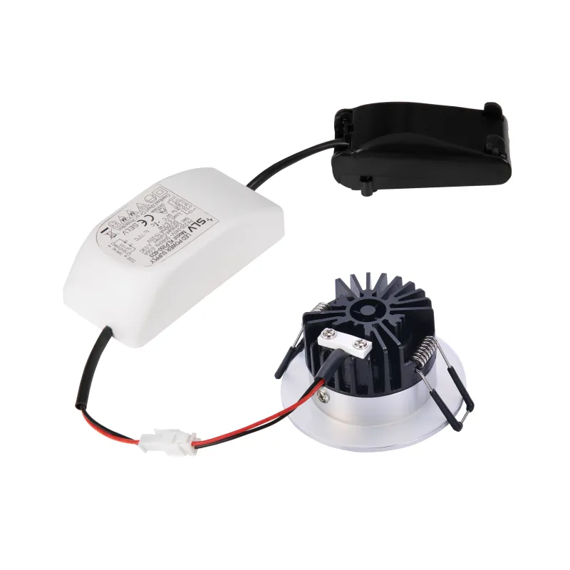PATTA-I, encastré de plafond intérieur/extérieur, rond, alu mat, LED, 7,3W, 1800-3000K, IP20/IP65, Dim to warm, variable