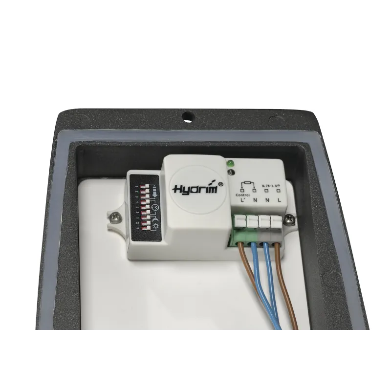 MERIDIAN BOX SENSOR, applique extérieure, diffuseur opalescent, anthracite, E27, 25W max, IP54, détecteur de mouvements
