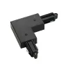 Connecteur d'angle, terre extérieure, intérieur, pour rail 1 allumage en saillie, noir, avec possibilité d'alimentation