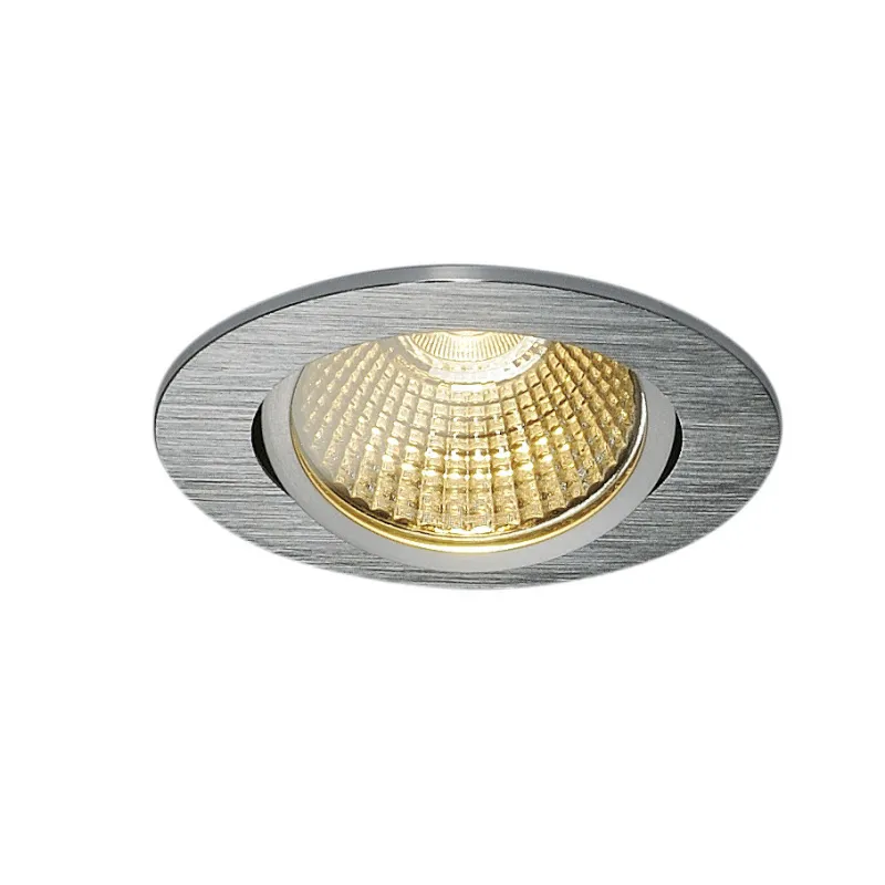 NEW TRIA 68, encastré de plafond, rond, alu brossé, LED, 7,2W, 1800-3000K, clips/lames ressorts, Dim To warm, variable