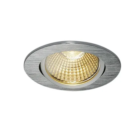 NEW TRIA 68, encastré de plafond, rond, alu brossé, LED, 7,2W, 1800-3000K, clips/lames ressorts, Dim To warm, variable
